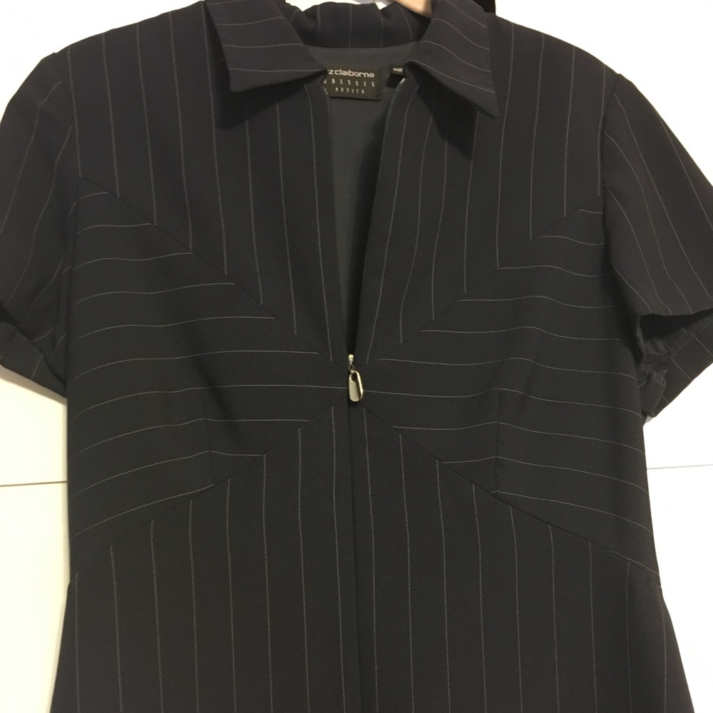 Liz Claiborne Navy pinstripe dress, fully lined.